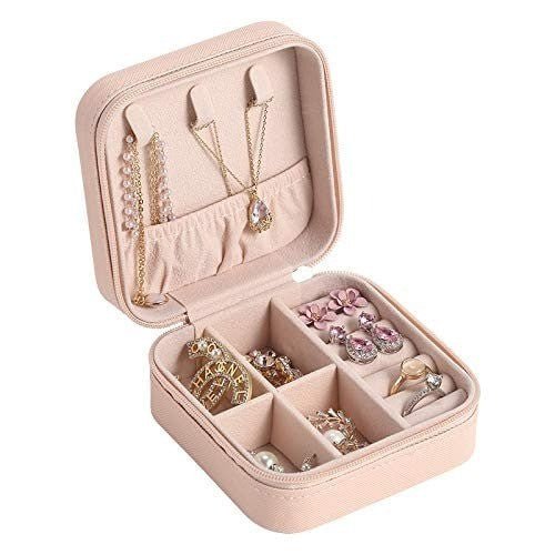 Leather Small Jewelry Box, Travel Portable Jewelry Case For Ring, Pendant, Earring, Necklace, Bracelet - Velorafit Wellness